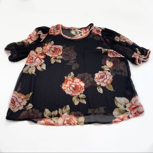 See through floral top